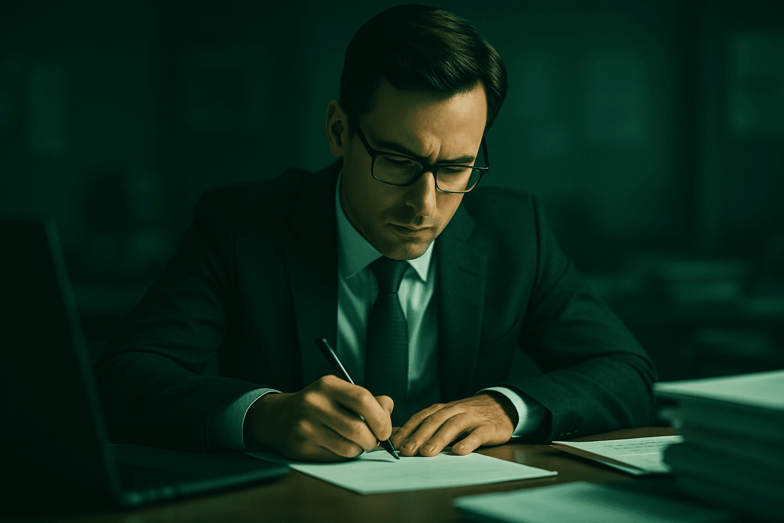 Business person focusing on a single task representing the Rule of One concept